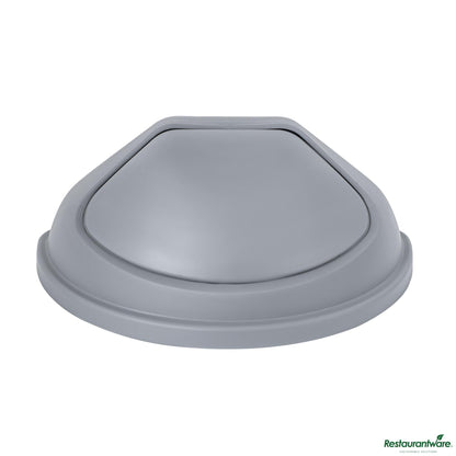 Wholesale Restaurantware Gray Dome Top Lid - with Swing Door, Fits 21 Gal Half Round Trash Can - 21.4" X 12.6" X 8.7"- Bulk