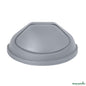Wholesale Restaurantware Gray Dome Top Lid - with Swing Door, Fits 21 Gal Half Round Trash Can - 21.4" X 12.6" X 8.7"- Bulk