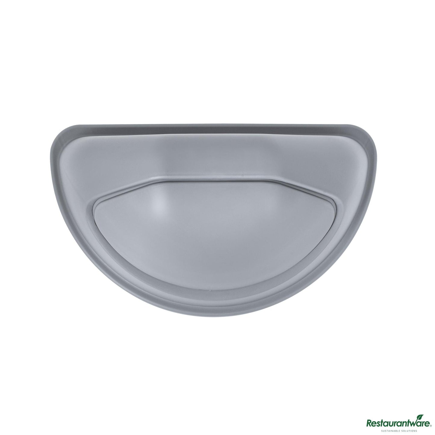 Wholesale Restaurantware Gray Dome Top Lid - with Swing Door, Fits 21 Gal Half Round Trash Can - 21.4" X 12.6" X 8.7"- Bulk