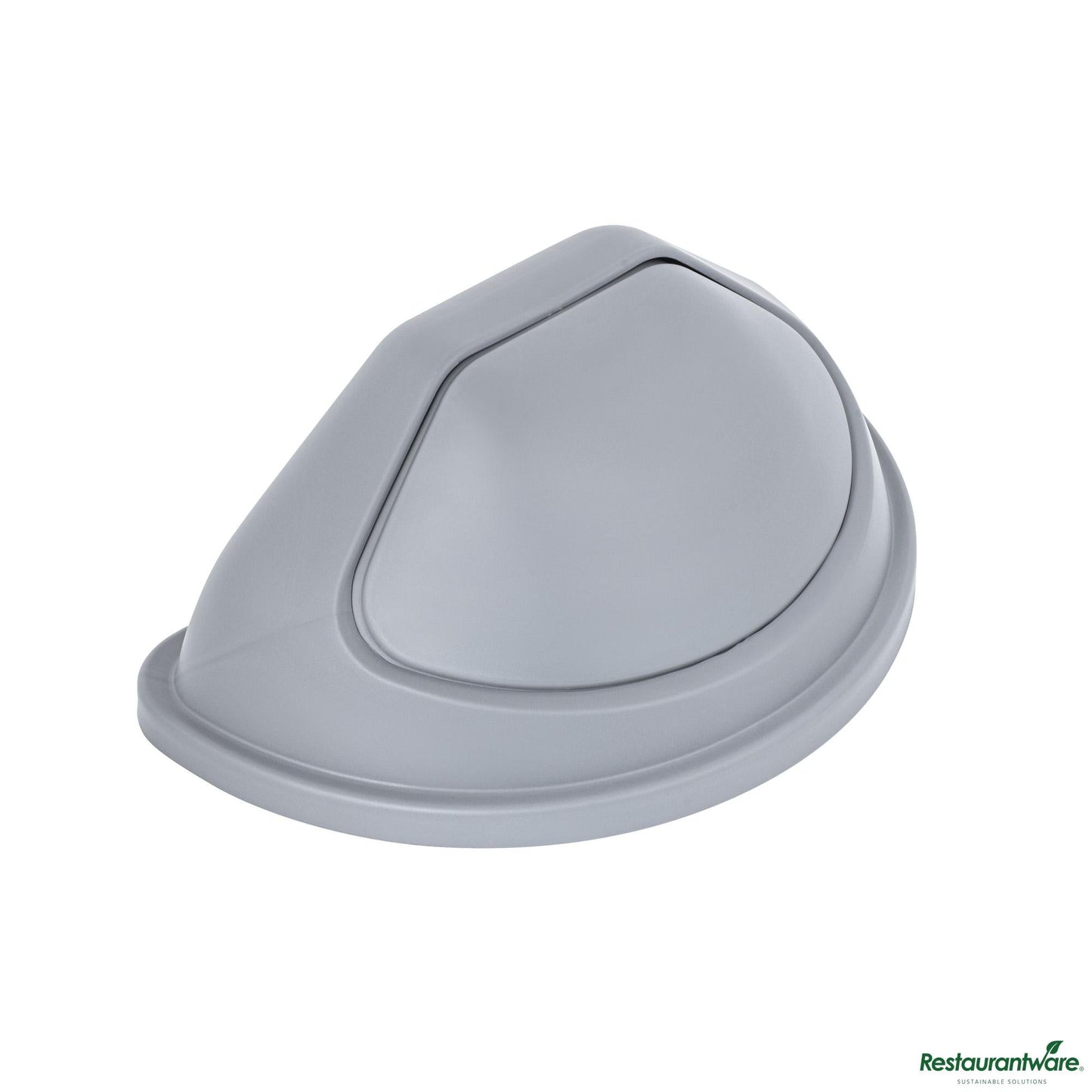 Wholesale Restaurantware Gray Dome Top Lid - with Swing Door, Fits 21 Gal Half Round Trash Can - 21.4" X 12.6" X 8.7"- Bulk