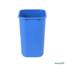 Wholesale Restaurantware 28 Qt / 7 Gal Rectangle Blue Recycling Wastebasket / Trash Can - 14.6" X 10.5" X 15.2"- Bulk