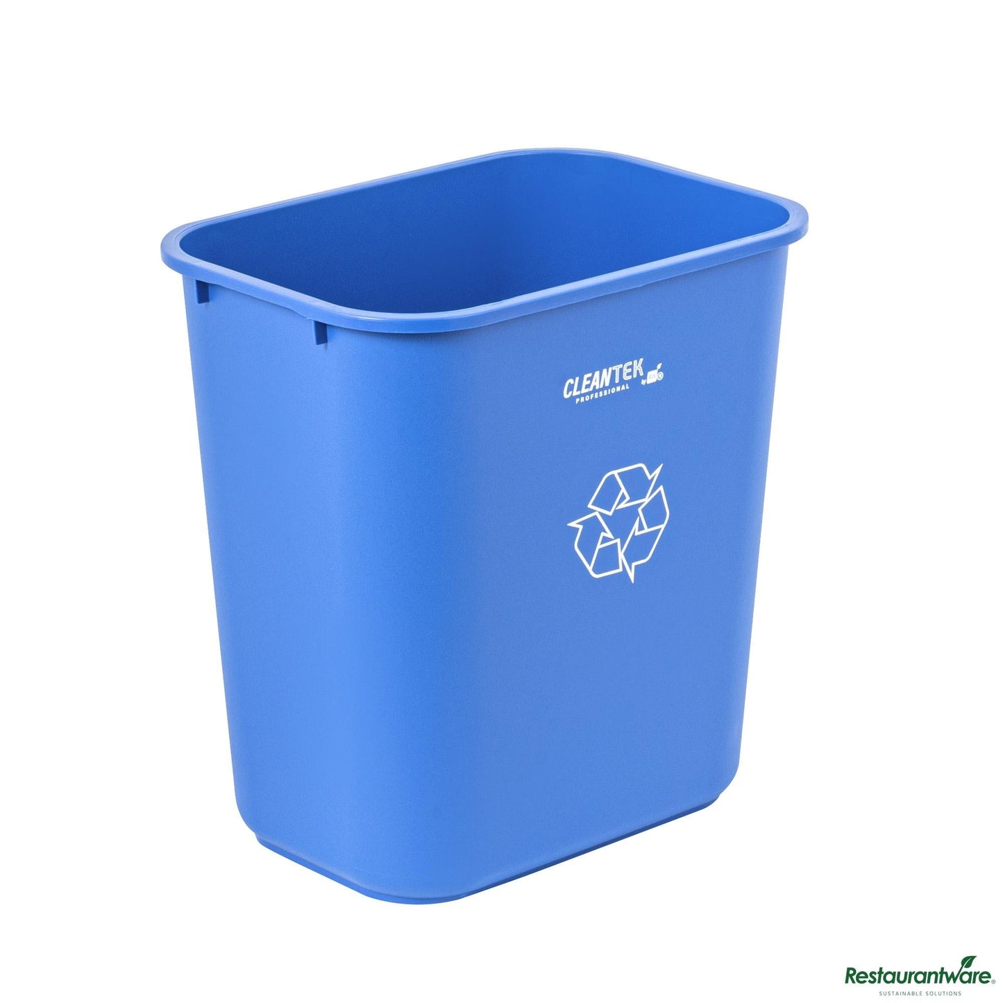 Wholesale Restaurantware 28 Qt / 7 Gal Rectangle Blue Recycling Wastebasket / Trash Can - 14.6" X 10.5" X 15.2"- Bulk