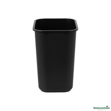 Wholesale Restaurantware 28 Qt / 7 Gal Rectangle Black Wastebasket / Trash Can - 14.6" X 10.5" X 15.2"- Bulk