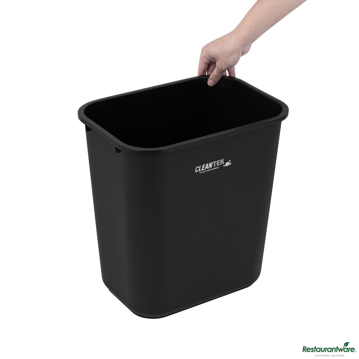 Wholesale Restaurantware 28 Qt / 7 Gal Rectangle Black Wastebasket / Trash Can - 14.6" X 10.5" X 15.2"- Bulk