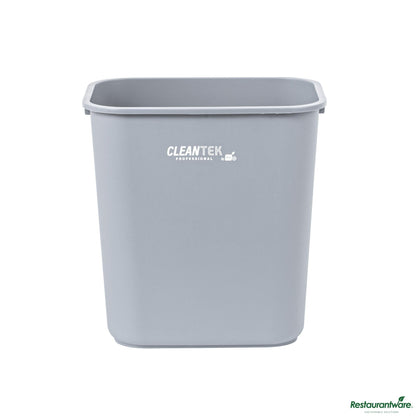 Wholesale Restaurantware 28 Qt / 7 Gal Rectangle Gray Wastebasket / Trash Can - 14.6" X 10.5" X 15.2"- Bulk