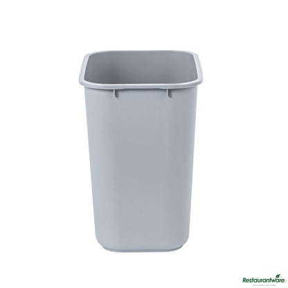 Wholesale Restaurantware 28 Qt / 7 Gal Rectangle Gray Wastebasket / Trash Can - 14.6" X 10.5" X 15.2"- Bulk