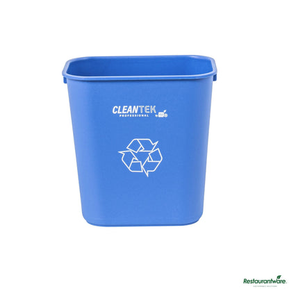 Wholesale Restaurantware 13 Qt / 3 Gal Rectangle Blue Recycling Wastebasket / Trash Can - 11.7" X 7.9" X 12"- Bulk