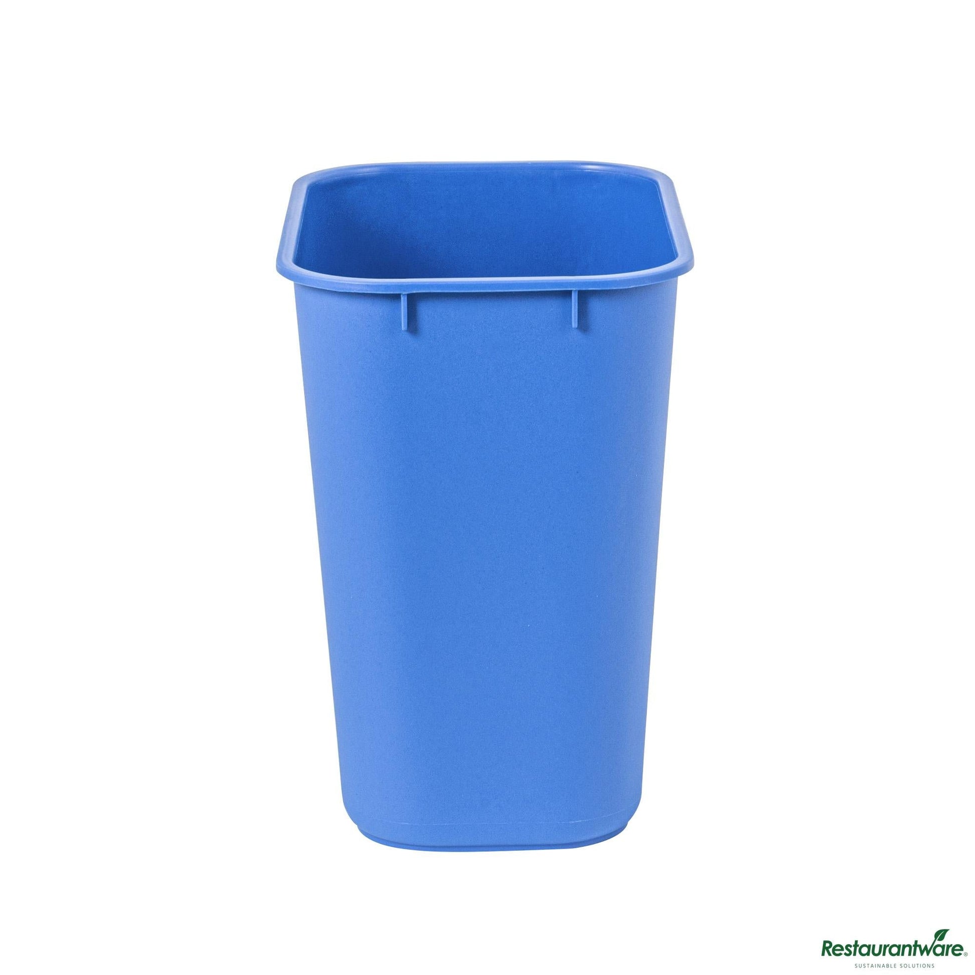 Wholesale Restaurantware 13 Qt / 3 Gal Rectangle Blue Recycling Wastebasket / Trash Can - 11.7" X 7.9" X 12"- Bulk