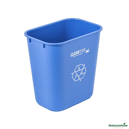 Wholesale Restaurantware 13 Qt / 3 Gal Rectangle Blue Recycling Wastebasket / Trash Can - 11.7" X 7.9" X 12"- Bulk