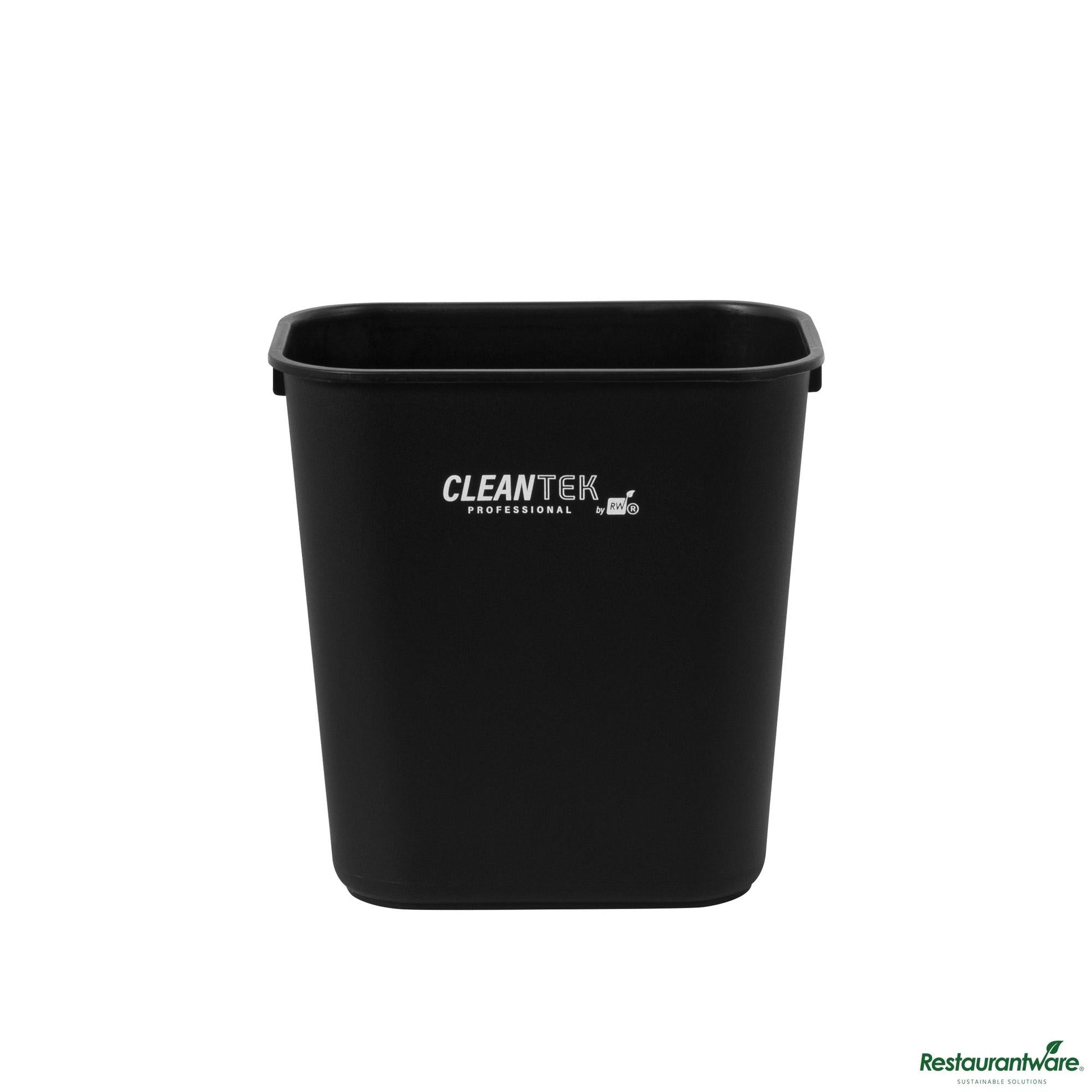 Wholesale Restaurantware 13 Qt / 3 Gal Rectangle Black Wastebasket / Trash Can - 11.7" X 7.9" X 12"- Bulk