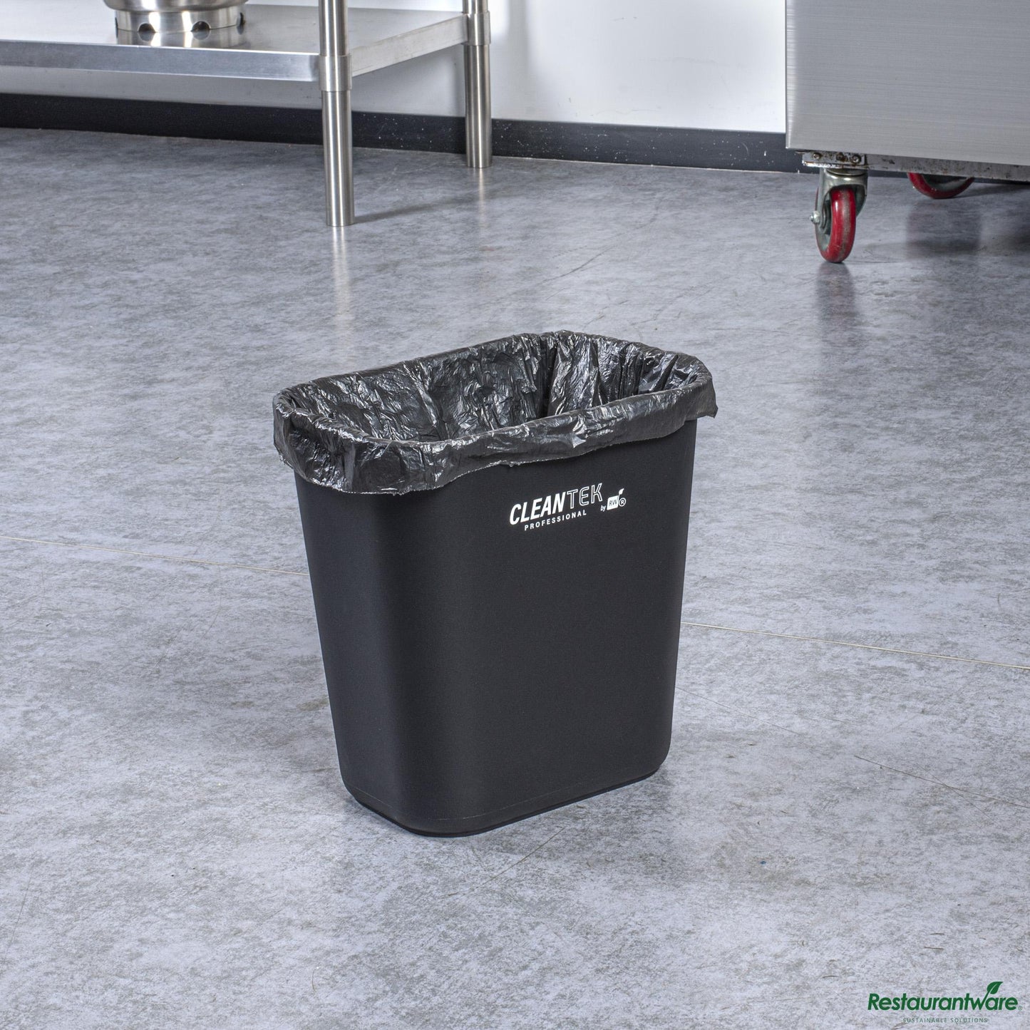 Wholesale Restaurantware 13 Qt / 3 Gal Rectangle Black Wastebasket / Trash Can - 11.7" X 7.9" X 12"- Bulk