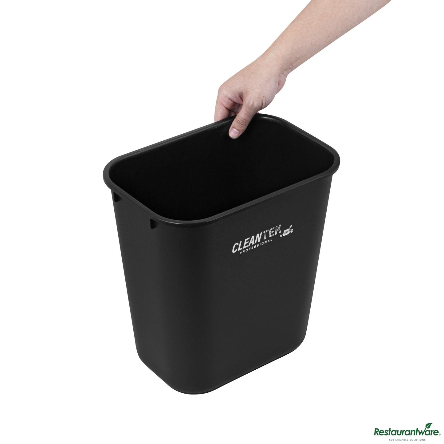 Wholesale Restaurantware 13 Qt / 3 Gal Rectangle Black Wastebasket / Trash Can - 11.7" X 7.9" X 12"- Bulk