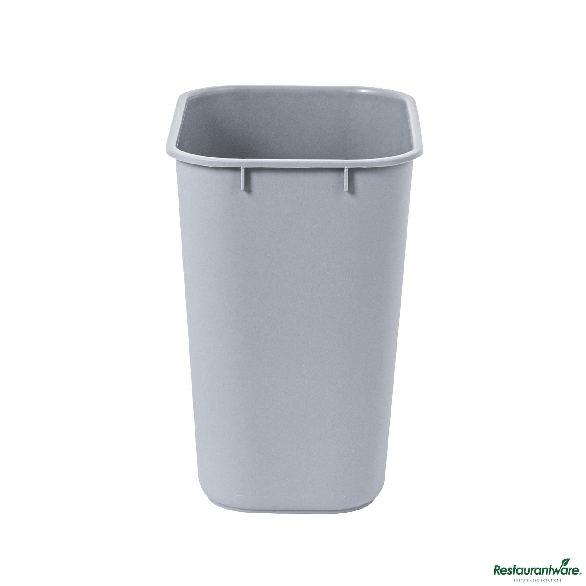 Wholesale Restaurantware 13 Qt / 3 Gal Rectangle Gray Wastebasket / Trash Can - 11.7" X 7.9" X 12"- Bulk