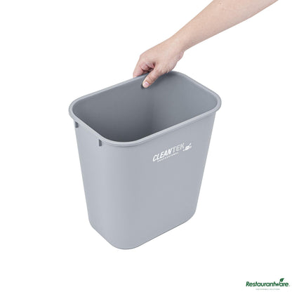 Wholesale Restaurantware 13 Qt / 3 Gal Rectangle Gray Wastebasket / Trash Can - 11.7" X 7.9" X 12"- Bulk