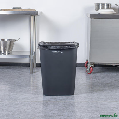 Wholesale Restaurantware 7 Qt / 1.75 Gal Rectangle Black Wastebasket / Trash Can - 10.1" X 6.3" X 10.2"- Bulk