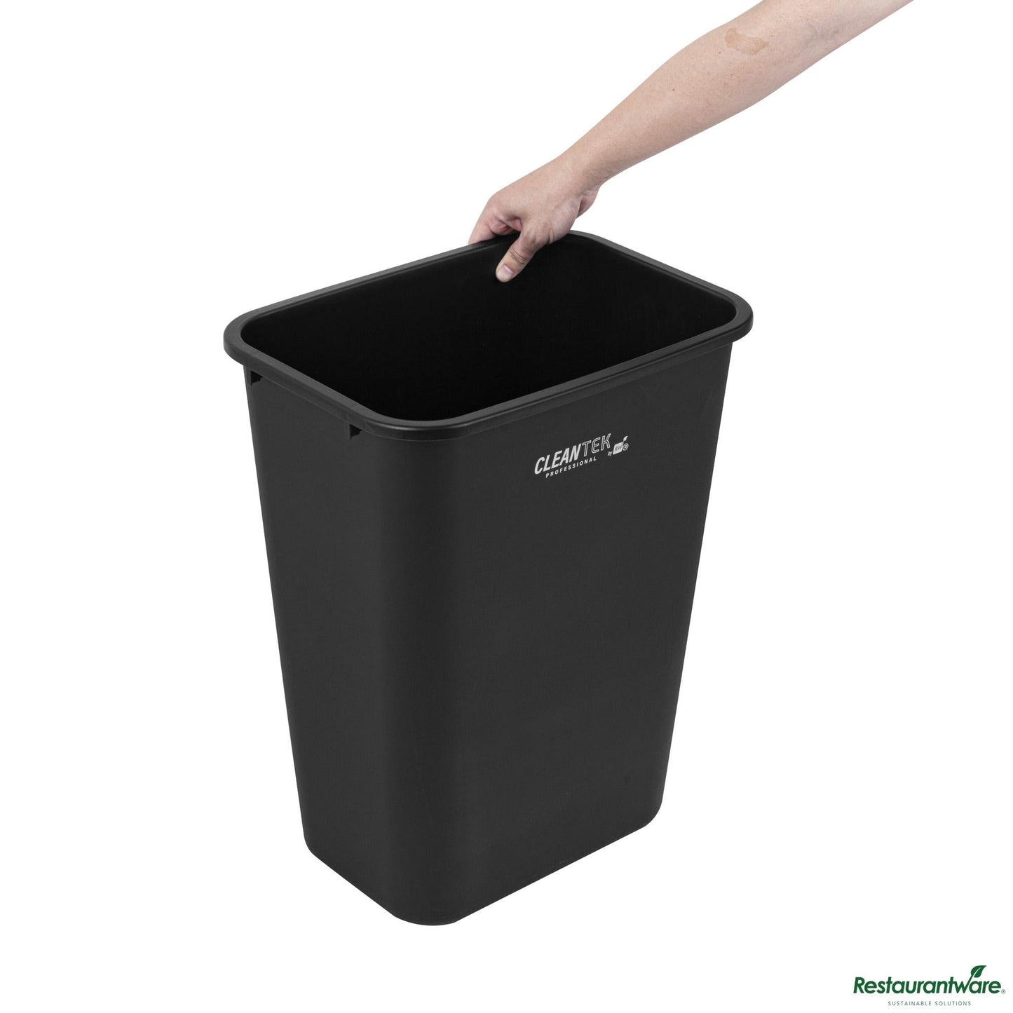 Wholesale Restaurantware 7 Qt / 1.75 Gal Rectangle Black Wastebasket / Trash Can - 10.1" X 6.3" X 10.2"- Bulk