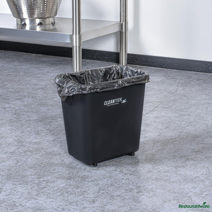Wholesale Restaurantware 41 Qt / 10 Gal Rectangle Black Wastebasket / Trash Can - 15.7" X 11.3" X 19.9"- Bulk
