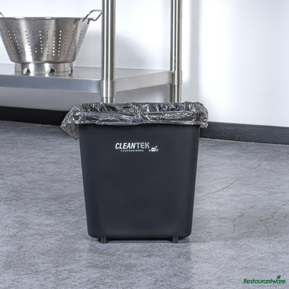 Wholesale Restaurantware 41 Qt / 10 Gal Rectangle Black Wastebasket / Trash Can - 15.7" X 11.3" X 19.9"- Bulk