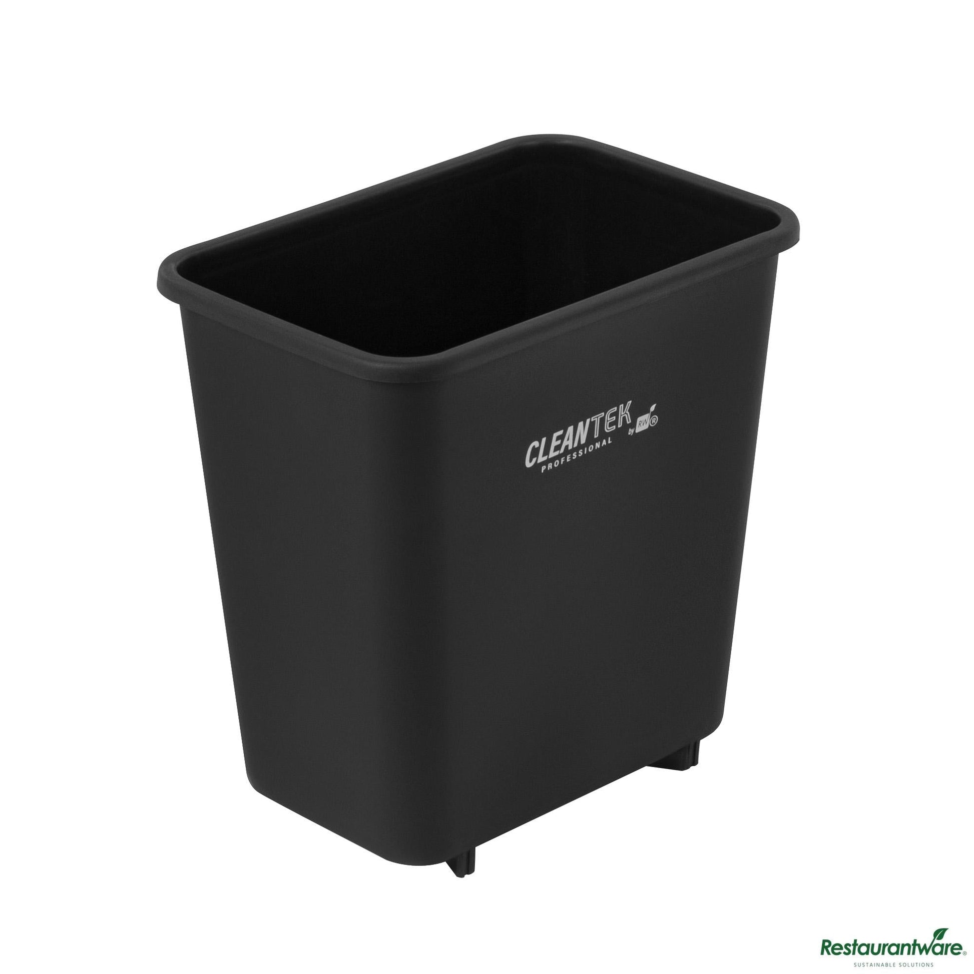 Wholesale Restaurantware 41 Qt / 10 Gal Rectangle Black Wastebasket / Trash Can - 15.7" X 11.3" X 19.9"- Bulk