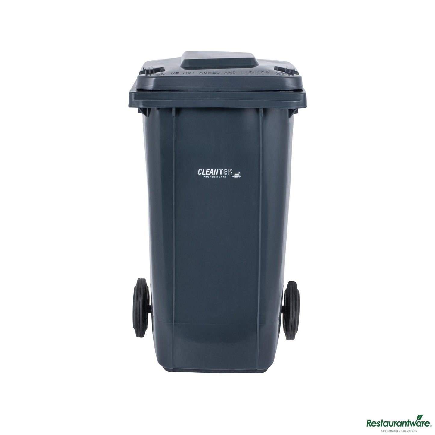Wholesale Restaurantware 32 Gal Rectangle Gray Plastic Wheeled Trash Can - with Lid - 22.4" X 18.9" X 37.4"- Bulk