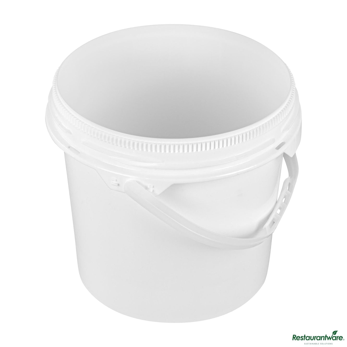 Wholesale Restaurantware 3.5 Gal Round White Plastic Screw Top Pail - Un Rated - 11.3" X 11.3" X 11.5"- Bulk
