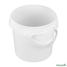 Wholesale Restaurantware 3.5 Gal Round White Plastic Screw Top Pail - Un Rated - 11.3" X 11.3" X 11.5"- Bulk