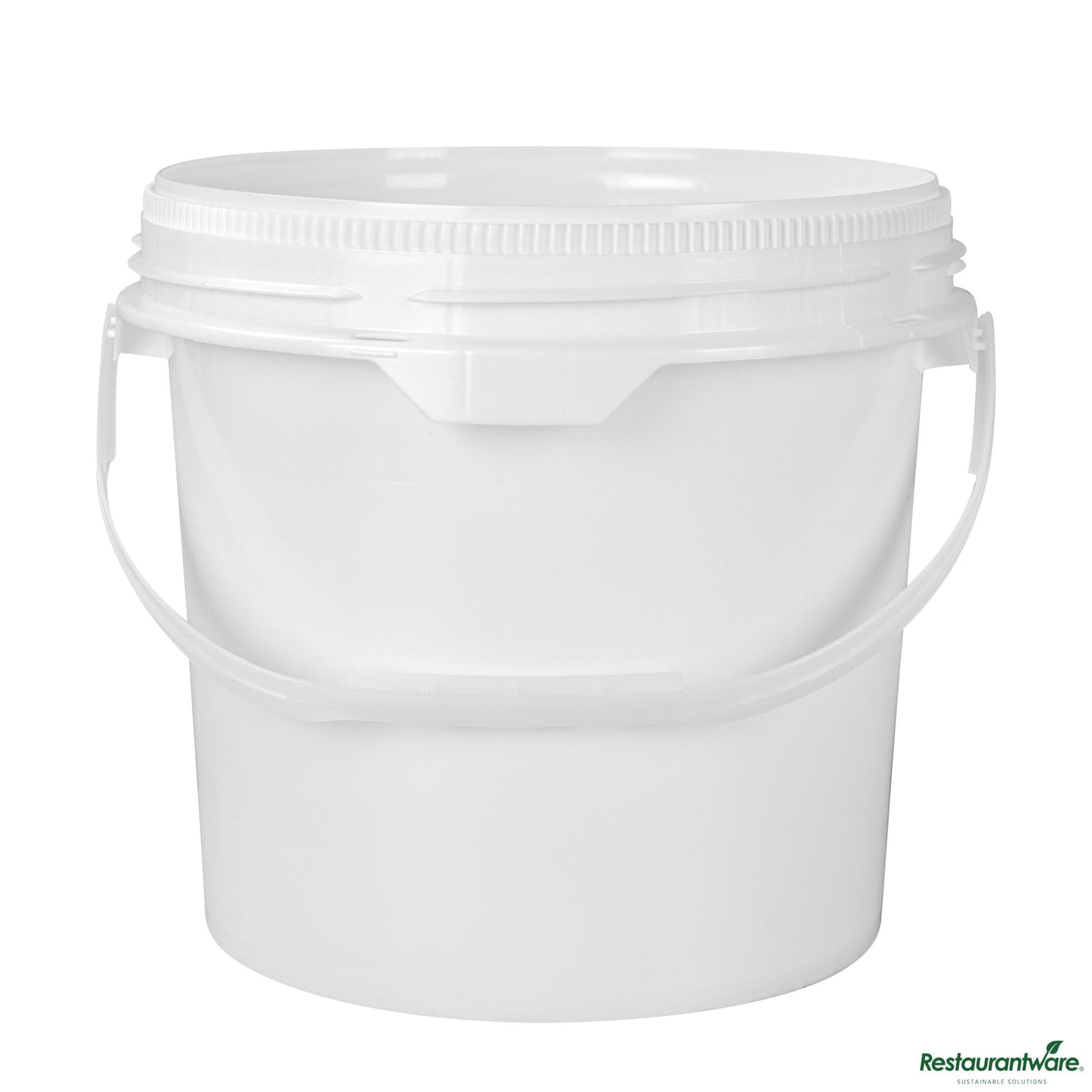 Wholesale Restaurantware 3.5 Gal Round White Plastic Screw Top Pail - Un Rated - 11.3" X 11.3" X 11.5"- Bulk