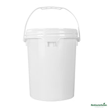 Wholesale Restaurantware 5 Gal Round White Plastic Screw Top Pail - Un Rated - 11.3" X 11.3" X 15.3"- Bulk