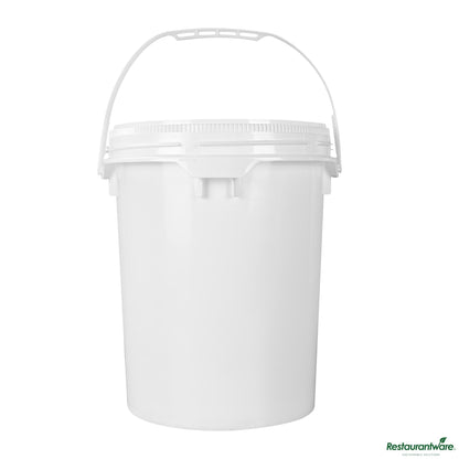 Wholesale Restaurantware 5 Gal Round White Plastic Screw Top Pail - Un Rated - 11.3" X 11.3" X 15.3"- Bulk