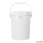 Wholesale Restaurantware 5 Gal Round White Plastic Screw Top Pail - Un Rated - 11.3" X 11.3" X 15.3"- Bulk
