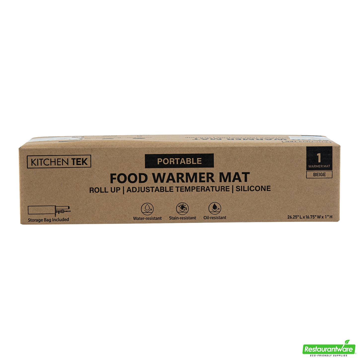 Wholesale Restaurantware Kitchen Tek Beige Silicone Food Warmer Mat - 120v, Adjustable Temperature, Roll up - 26 1/4" X 16 3/4" X 1" - 1 Count Box- Bulk