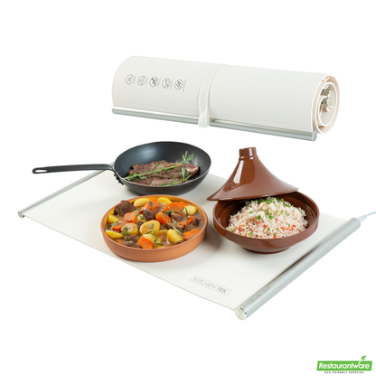 Wholesale Restaurantware Kitchen Tek Beige Silicone Food Warmer Mat - 120v, Adjustable Temperature, Roll up - 26 1/4" X 16 3/4" X 1" - 1 Count Box- Bulk