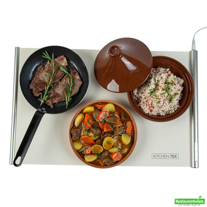 Wholesale Restaurantware Kitchen Tek Beige Silicone Food Warmer Mat - 120v, Adjustable Temperature, Roll up - 26 1/4" X 16 3/4" X 1" - 1 Count Box- Bulk