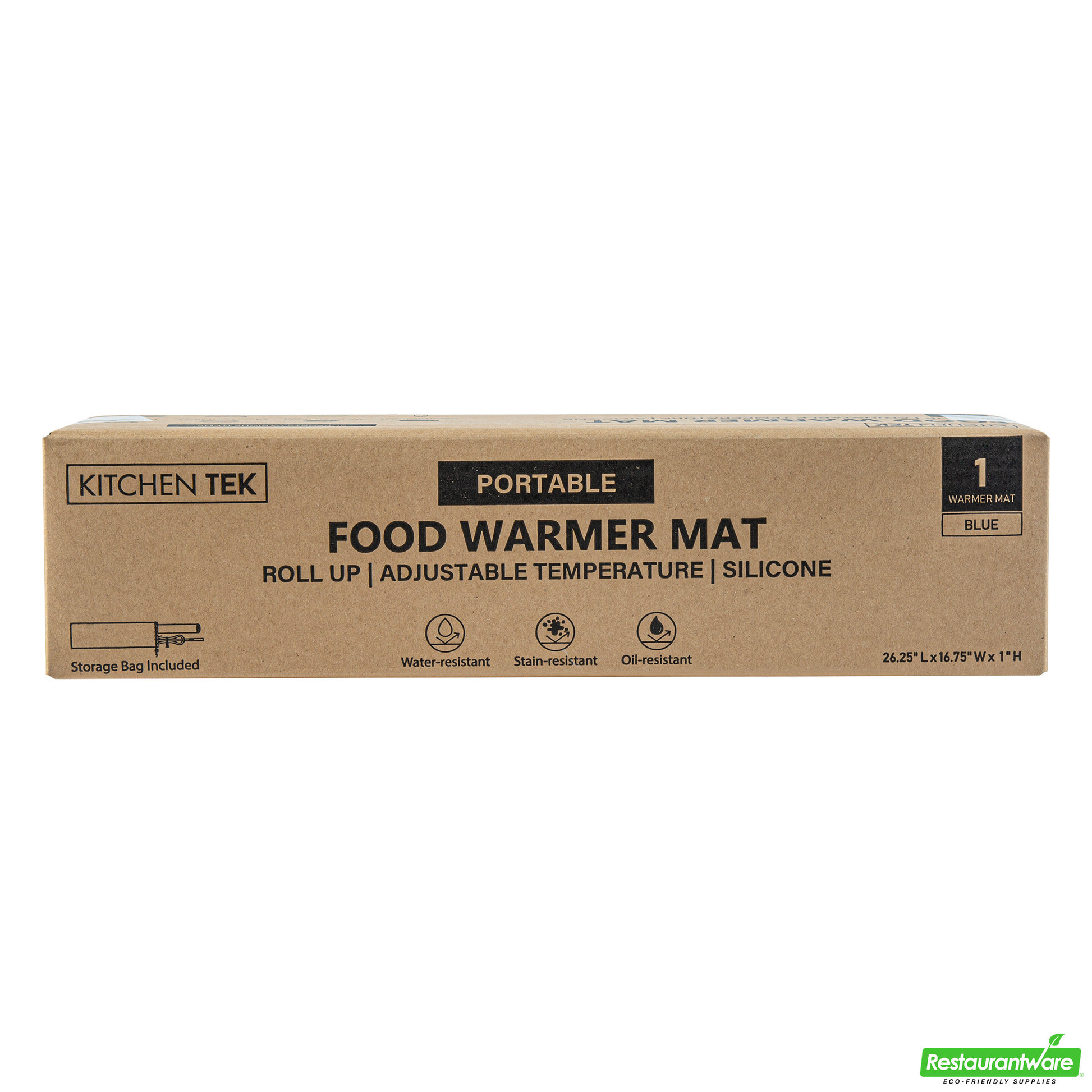 Wholesale Restaurantware Kitchen Tek Dark Blue Silicone Food Warmer Mat - 120v, Adjustable Temperature, Roll up - 26 1/4" X 16 3/4" X 1" - 1 Count Box- Bulk