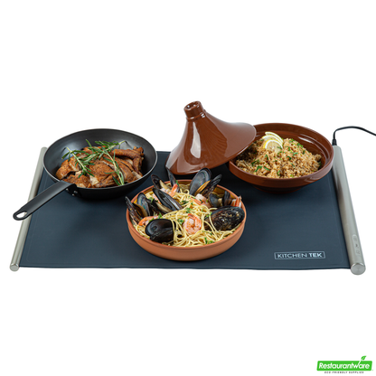 Wholesale Restaurantware Kitchen Tek Dark Blue Silicone Food Warmer Mat - 120v, Adjustable Temperature, Roll up - 26 1/4" X 16 3/4" X 1" - 1 Count Box- Bulk