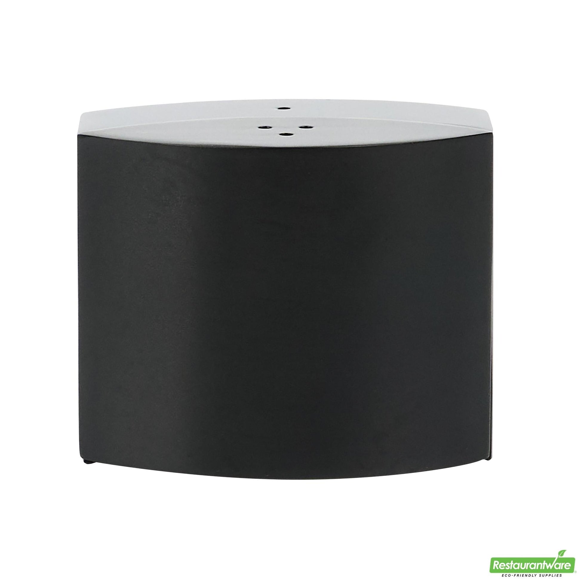 Wholesale Restaurantware 4 Oz Black Stainless Steel Embracing Salt and Pepper Shaker Set - 2.3 oz/2.1 Oz - 2 1/2" X 2" X 1 3/4" - 1 Count Box- Bulk