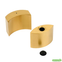 Wholesale Restaurantware 4 Oz Gold Stainless Steel Embracing Salt and Pepper Shaker Set - 2.3 oz/2.1 Oz - 2 1/2" X 2" X 1 3/4" - 1 Count Box- Bulk