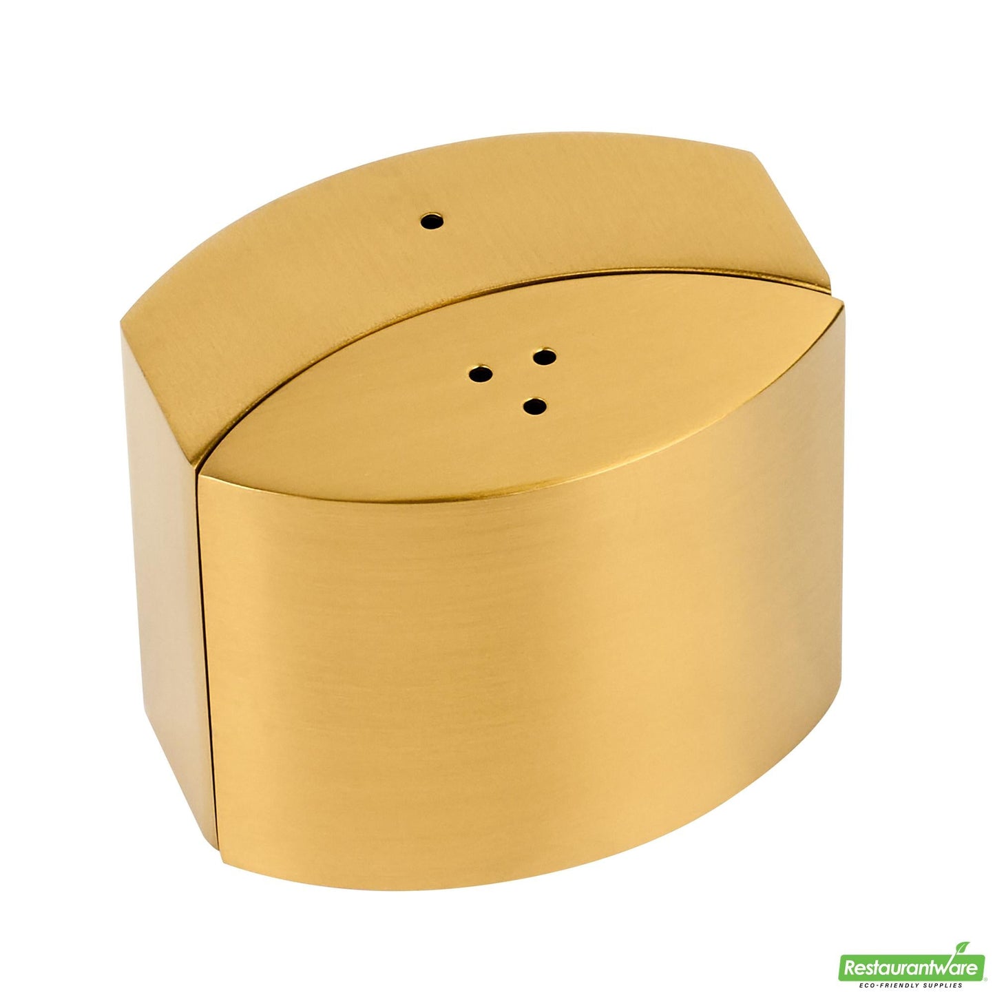 Wholesale Restaurantware 4 Oz Gold Stainless Steel Embracing Salt and Pepper Shaker Set - 2.3 oz/2.1 Oz - 2 1/2" X 2" X 1 3/4" - 1 Count Box- Bulk