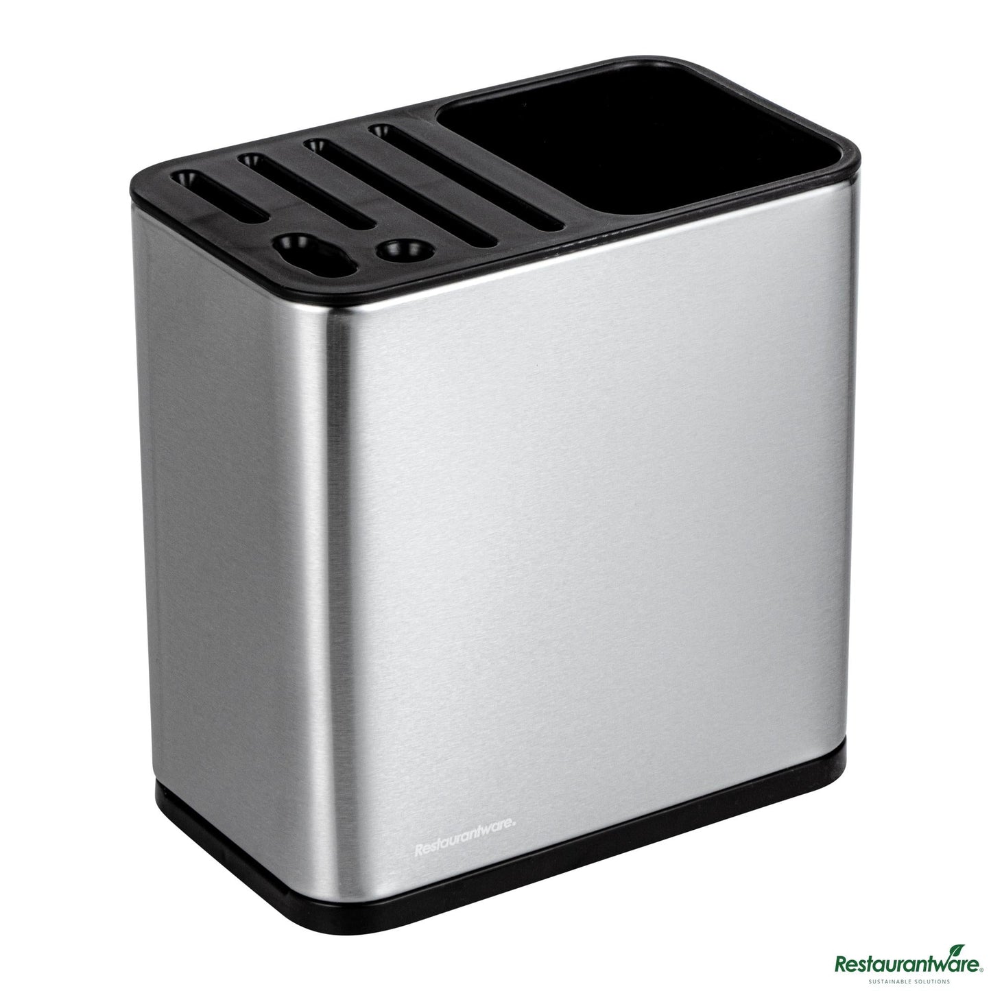 Wholesale Restaurantware Stainless Steel Knife and Utensil Holder - with Drip Tray - 7.7" X 4.6" X 7.9"- Bulk