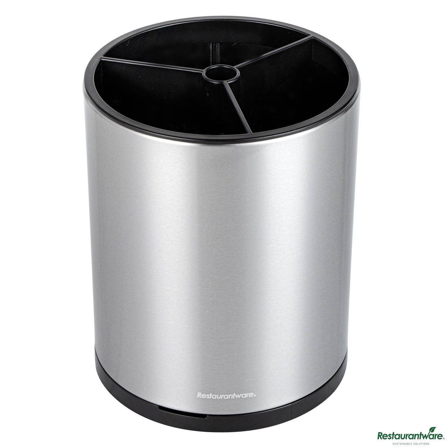 Wholesale Restaurantware Stainless Steel Utensil Holder - 3 Compartments, Rotating - 6.3" X 6.3" X 8"- Bulk