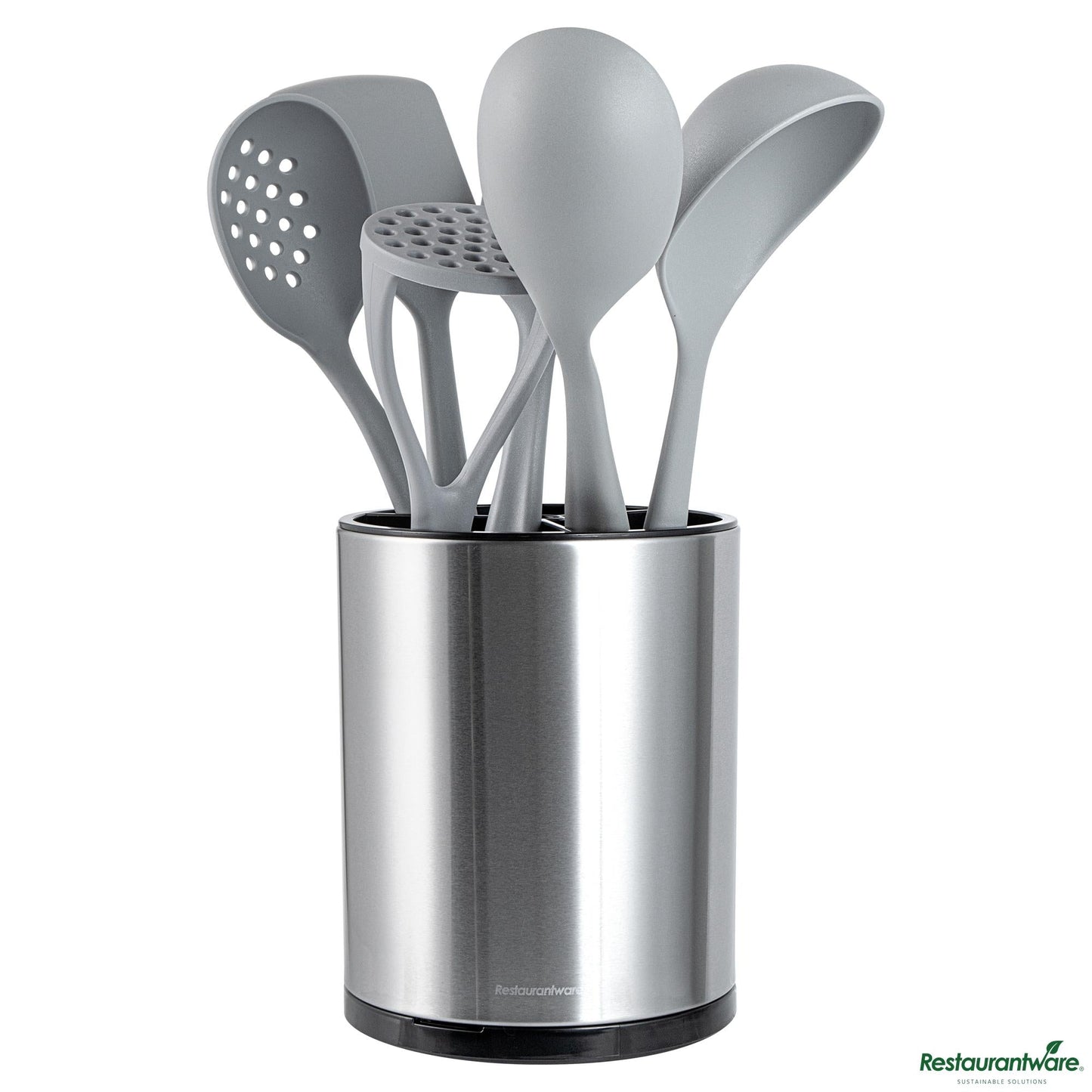 Wholesale Restaurantware Stainless Steel Utensil Holder - 3 Compartments, Rotating - 6.3" X 6.3" X 8"- Bulk