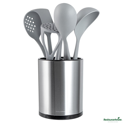 Wholesale Restaurantware Stainless Steel Utensil Holder - 3 Compartments, Rotating - 6.3" X 6.3" X 8"- Bulk
