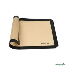 Wholesale Restaurantware Rectangle Tan and Black Silicone Half Size Baking Mat - Ultra Durable - 11.8" X 15.7" X 0.03"- Bulk