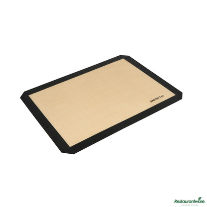 Wholesale Restaurantware Rectangle Tan and Black Silicone Half Size Baking Mat - Ultra Durable - 11.8" X 15.7" X 0.03"- Bulk