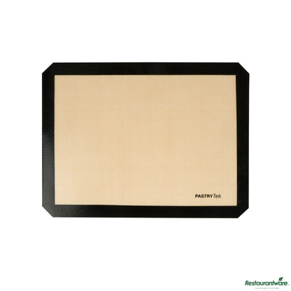 Wholesale Restaurantware Rectangle Tan and Black Silicone Half Size Baking Mat - Ultra Durable - 11.8" X 15.7" X 0.03"- Bulk