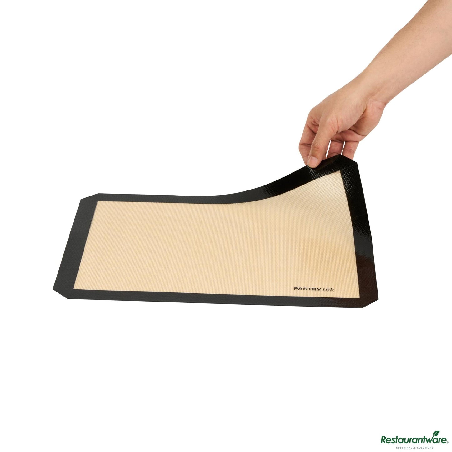 Wholesale Restaurantware Rectangle Tan and Black Silicone Half Size Baking Mat - Ultra Durable - 11.8" X 15.7" X 0.03"- Bulk