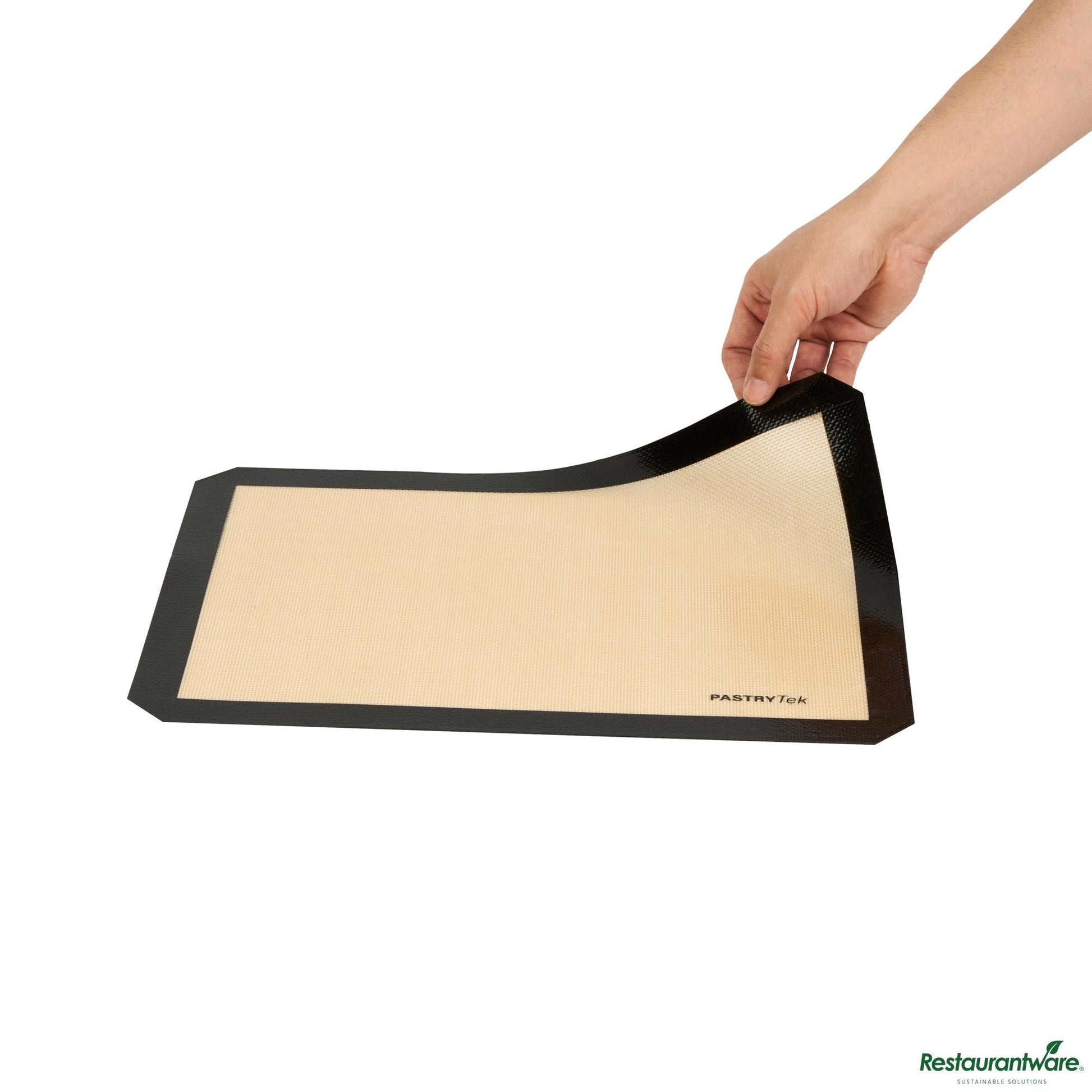 Wholesale Restaurantware Rectangle Tan and Black Silicone Half Size Baking Mat - Ultra Durable - 11.8" X 15.7" X 0.03"- Bulk