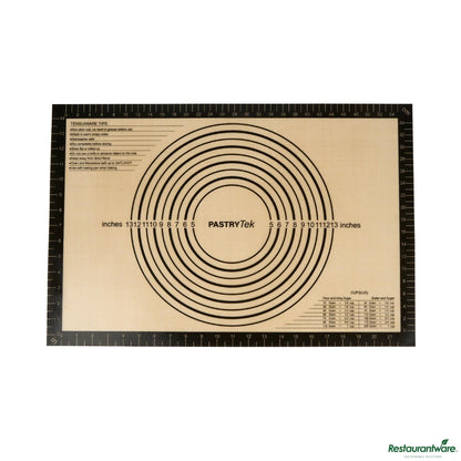 Wholesale Restaurantware Rectangle Tan and Black Silicone Full Size Baking Mat - 15.7" X 23.6" X 0.03"- Bulk