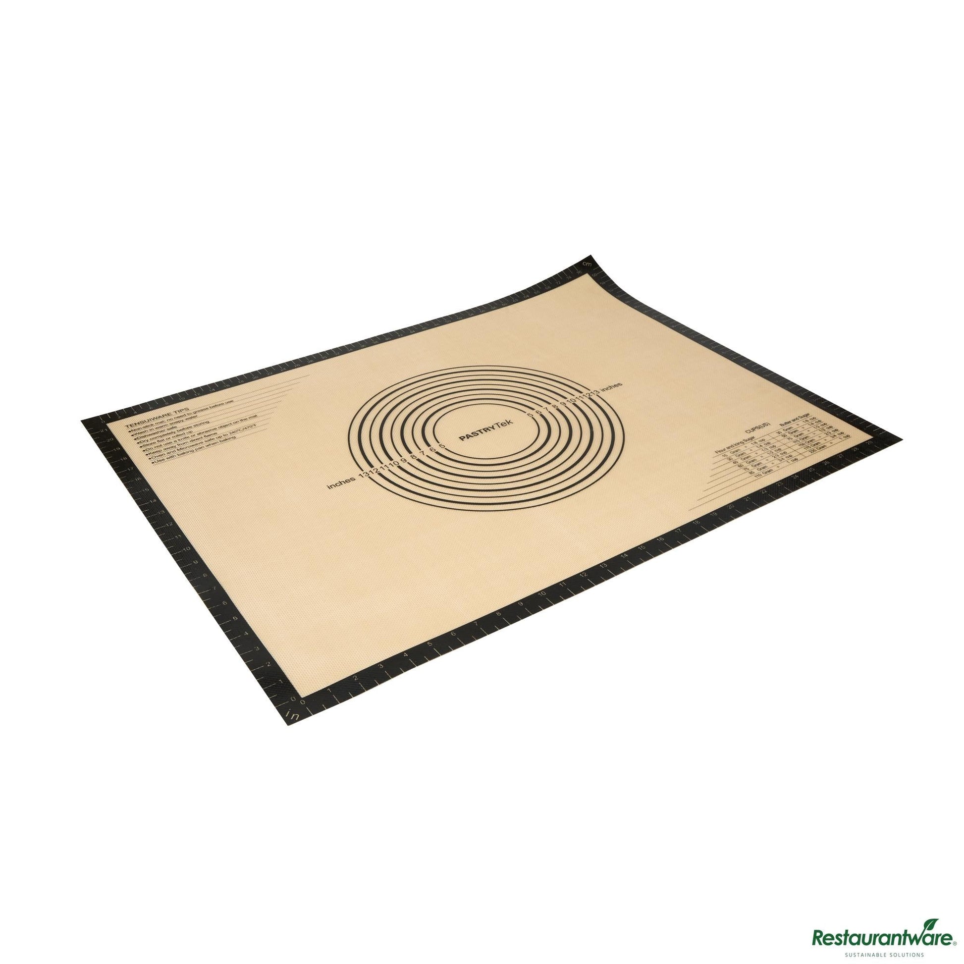 Wholesale Restaurantware Rectangle Tan and Black Silicone Extra Large Baking Mat - 23.6" X 31.5" X 0.03"- Bulk