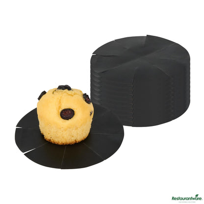 Wholesale Restaurantware Round Black Fiberglass Cupcake / Muffin Liner - Non-Stick, Foldable - 2" X 2" X 0"- Bulk